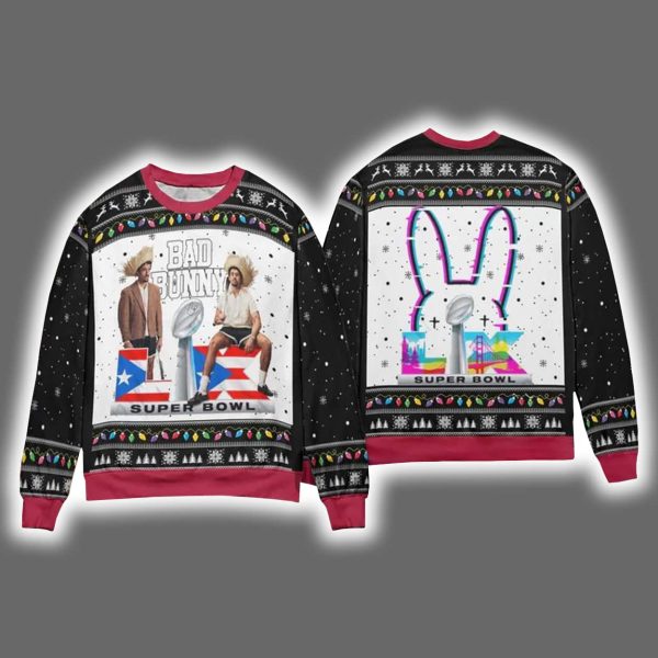 2026 Halftime Show Bad Bunny Ugly Christmas Sweater 2