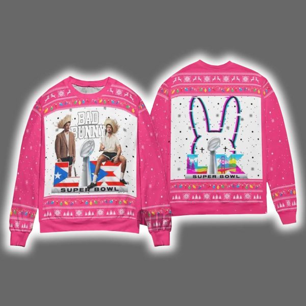 2026 Halftime Show Bad Bunny Ugly Christmas Sweater 3