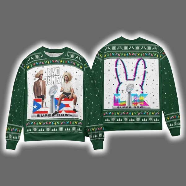 2026 Halftime Show Bad Bunny Ugly Christmas Sweater 5