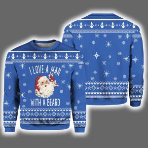 2025 I Love a Man With A Beard Ugly Christmas Sweater