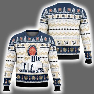 Miller Lite Drunk Ugly Christmas Sweater