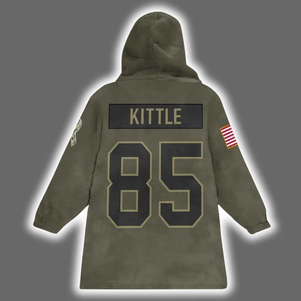 49ers George Kittle 85 Salute to Service Blanket Hoodie 3