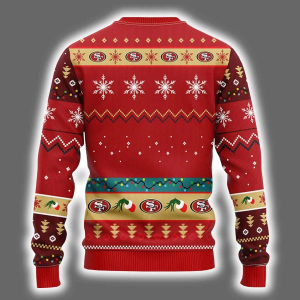 49ers Grnch Hand Ugly Christmas Sweater 3
