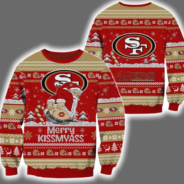 49ers Merry Kissmyass Santa Claus Ugly Christmas Sweater