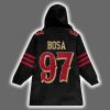 49ers Nick Bosa 97 Rivalry Faithful 2025 Blanket Hoodie 3