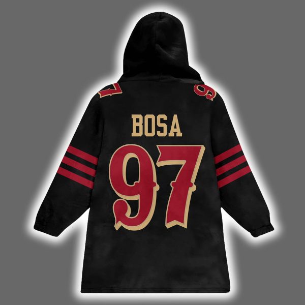 49ers Nick Bosa 97 Rivalry Faithful 2025 Blanket Hoodie 3