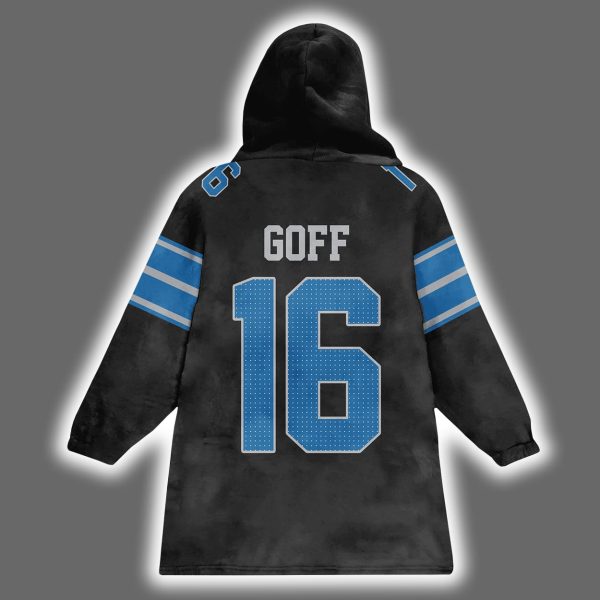 4th Down And Fck It Go Lions Jared Goff 16 Blanket Hoodie 3