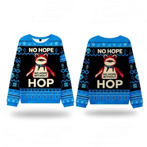 No Hope Without Hop Portland Frog Protest Ugly Christmas Sweater