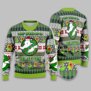 Ghostbusters I Aint' Afraid of No Relatives Christmas Ugly Sweater