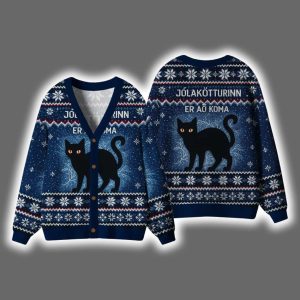 The Yule Cat Is Coming Christmas Cardigan