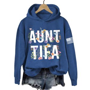 Retro Aunt Tifa Print Hoodie