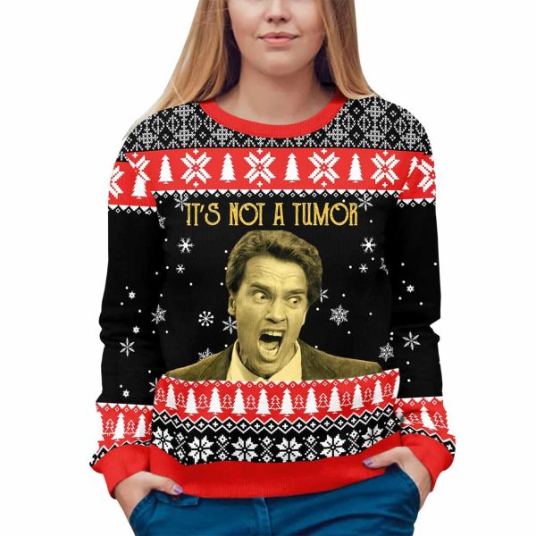 Arnold Schwarzenegger Kindergarten Cop Its Not A Tumor Ugly Christmas Sweater 3