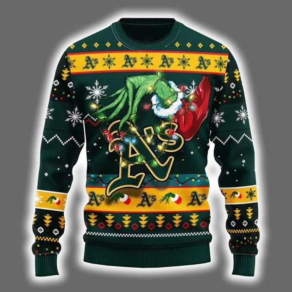 Athletics Grnch Hand Ugly Christmas Sweater 2