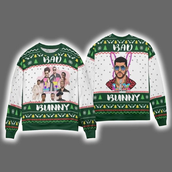 Bad Bunny 2026 Halftime Show Ugly Christmas Sweater