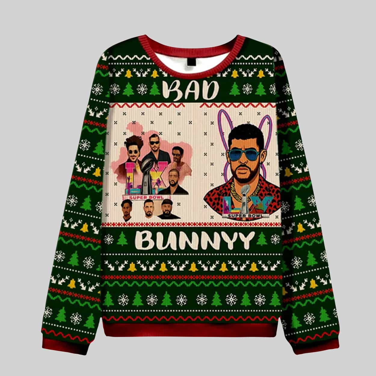 Bad Bunny Half Time Show Benito Bowl Ugly Christmas Sweater Bad Bunny Half Time Show Benito Bowl Ugly Christmas Sweater