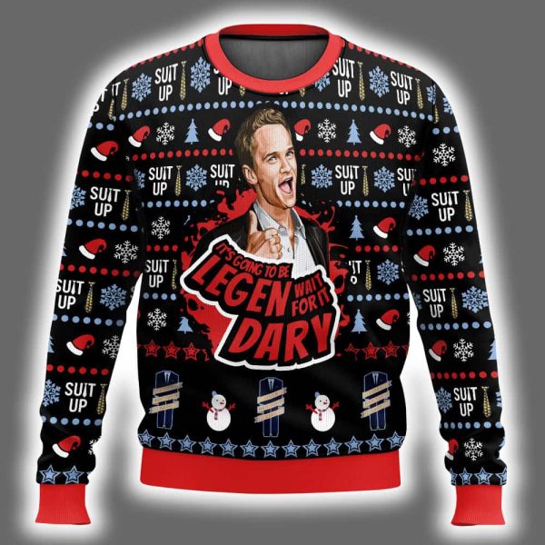 Barney Stinson Its Going To Be Legen Wait For It Dary How I Met Your Mother Ugly Christmas Sweater 2