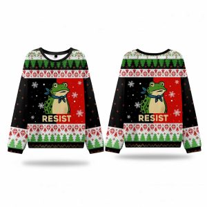 Resist Portland Frog Ugly Christmas Sweater