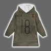Bears Caleb Williams 18 Salute to Service Blanket Hoodie 2