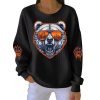 Bears Football Ribbed Pit Striped Sweatshirt