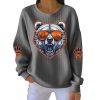 Bears Football Ribbed Pit Striped Sweatshirt 5