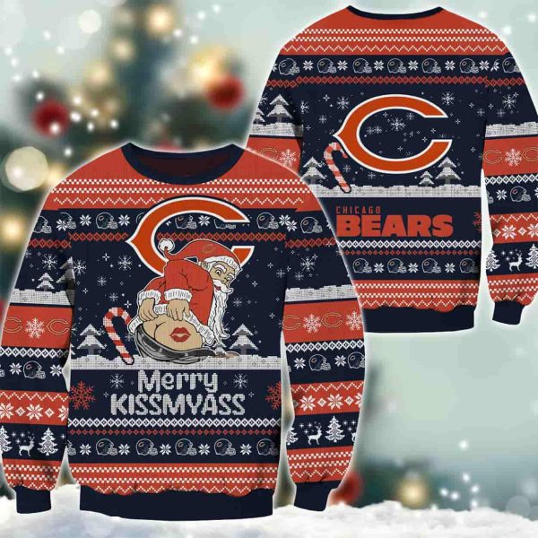 Bears Merry Kissmyass Santa Claus Ugly Christmas Sweater 2