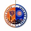 Bears x Cubs Christmas Circle Ceramic Ornament