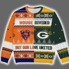 Bears x Packers House Divided But Our Love United Ugly Christmas Sweater