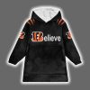 Bengals Believe Burrow 9 Blanket Hoodie 2