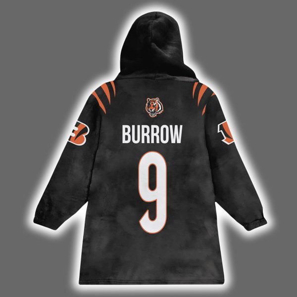 Bengals Believe Burrow 9 Blanket Hoodie 3