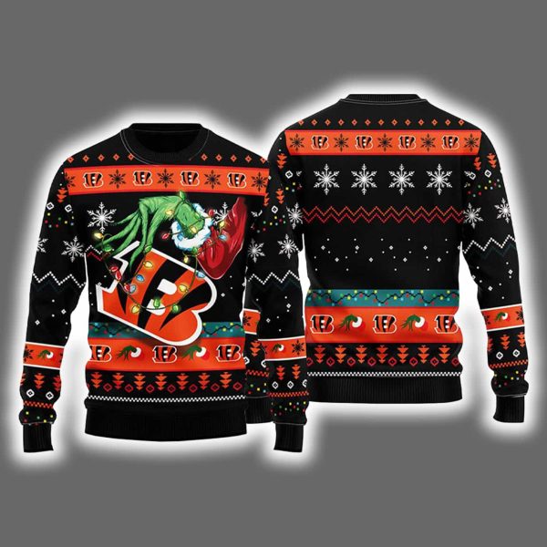 Bengals Grnch Hand Ugly Christmas Sweater
