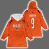Bengals Who Dey Joe Burrow 9 Blanket Hoodie