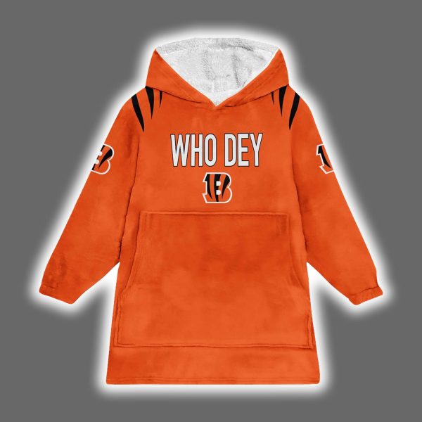 Bengals Who Dey Joe Burrow 9 Blanket Hoodie 2