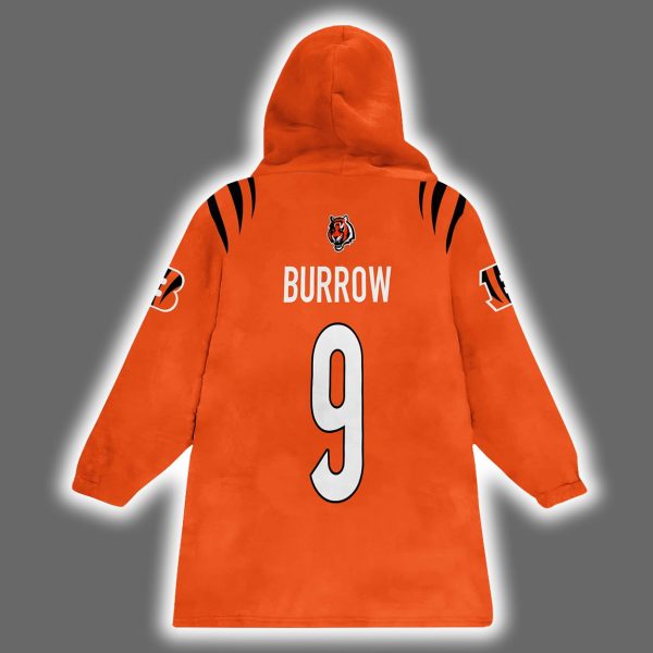 Bengals Who Dey Joe Burrow 9 Blanket Hoodie 3