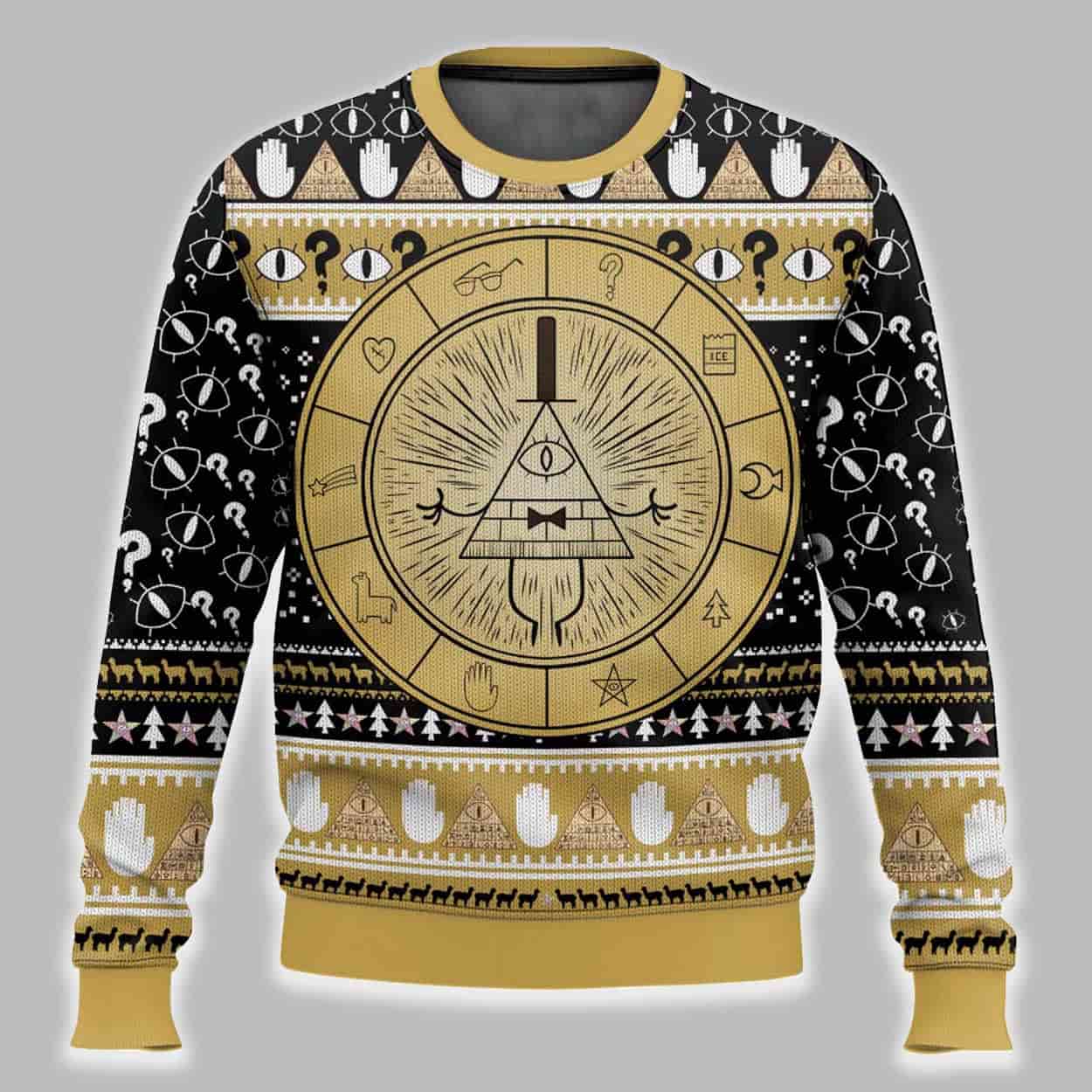 Bill Cipher Gravity Falls Ugly Christmas Sweater 2 Bill Cipher Gravity Falls Ugly Christmas Sweater1