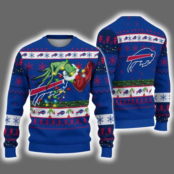 Bills Grnch Hand Ugly Christmas Sweater
