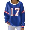 Bills Josh Allen 17 Pit Striped Sweatshirt