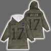 Bills Josh Allen 17 Salute to Service Blanket Hoodie