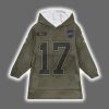 Bills Josh Allen 17 Salute to Service Blanket Hoodie 2