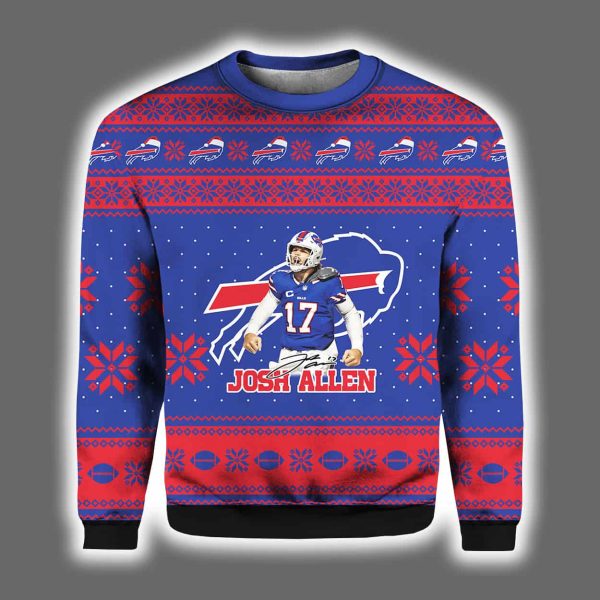 Bills Josh Allen 2025 Ugly Christmas Sweater 2