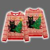 Black Cat Destroys Christmas Tree Ugly Christmas Sweater