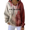 Bloody Freedom Charlie Kirk Print Pit Striped Hoodie