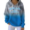 Blue Jays Baseball Gradient Print Pit Striped Sweatshirt