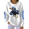 Blue Jays Baseball Print Casual Ribbed Sweatshirt 2