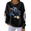 Blue Jays Baseball Print Casual Ribbed Sweatshirt 3