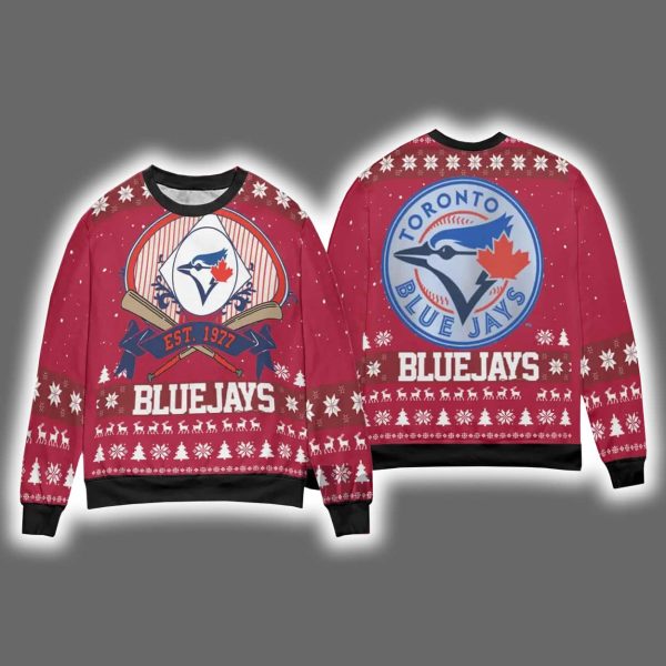 Blue Jays Est 1977 Ugly Christmas Sweater 2