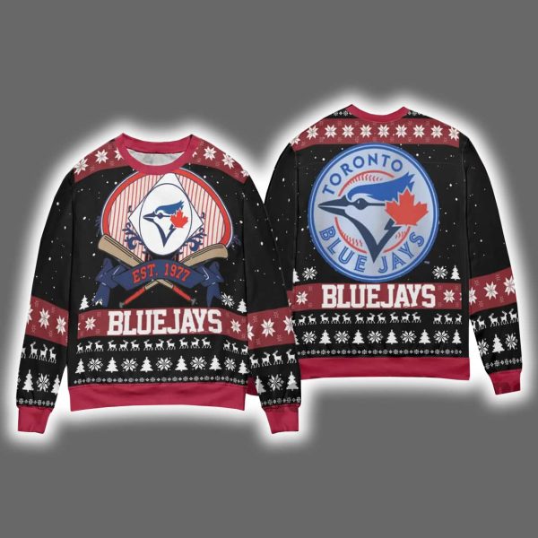 Blue Jays Est 1977 Ugly Christmas Sweater 3