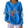 Blue Jays World Series 2025 Print Ribbed Crew Neck Long Sleeve Top