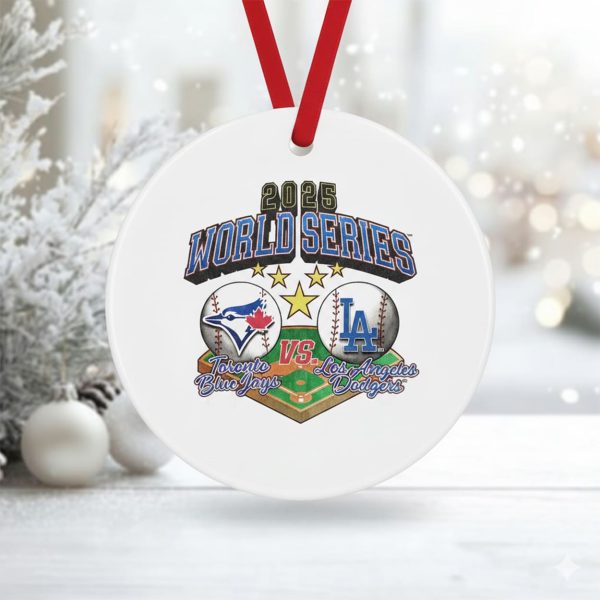 Blue Jays x Dodgers 2025 World Series Christmas Ornament 2