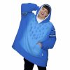 Blue Tiger Costume Blanket Hoodie 3