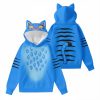 Blue Tiger Kpop Costume Ear Halloween Hoodie Joggers 2